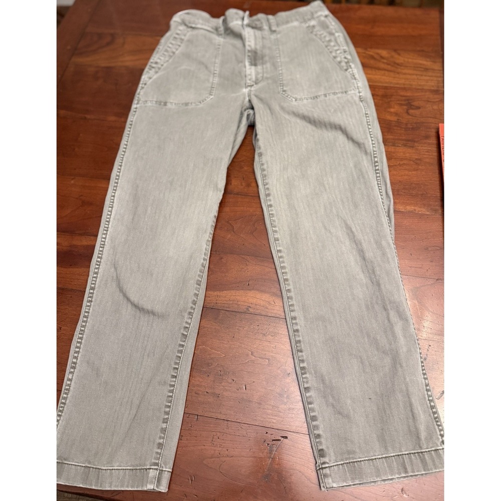 Madewell High Rise Utility Straight Leg Pants Size 27 Faded Olive Gray Garmet Dy